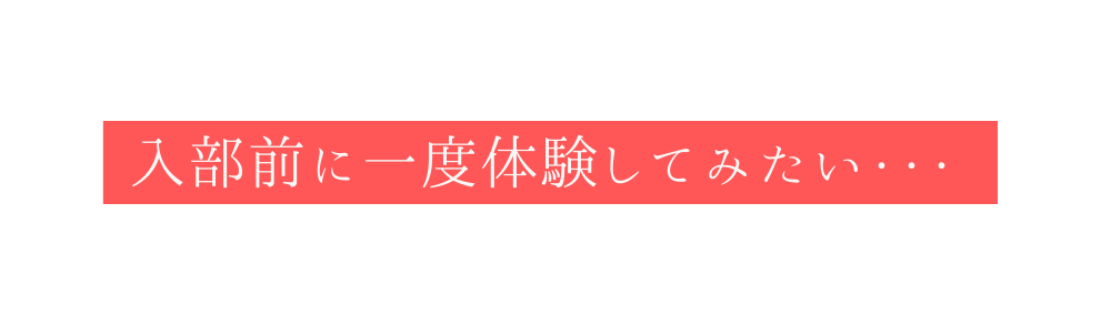 入部前に一度体験してみたい